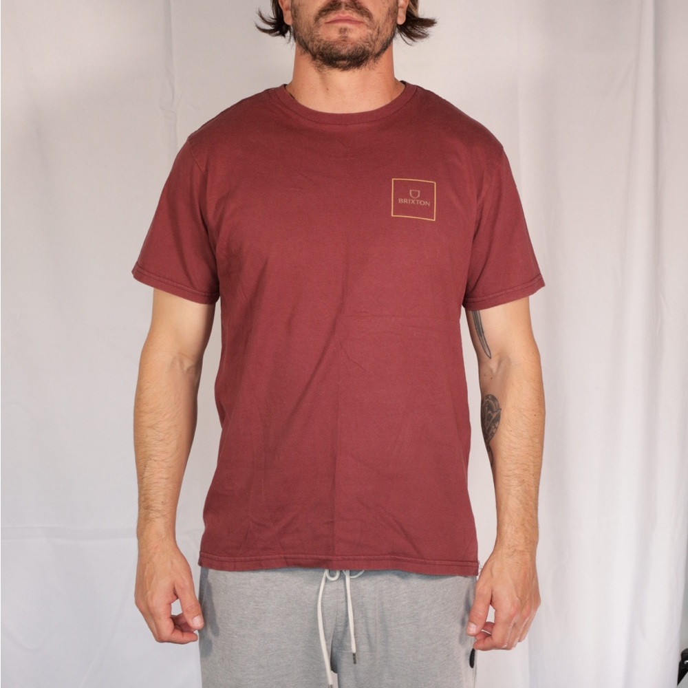 Brixton Red Short Sleeve Tee Classic Crew Neck